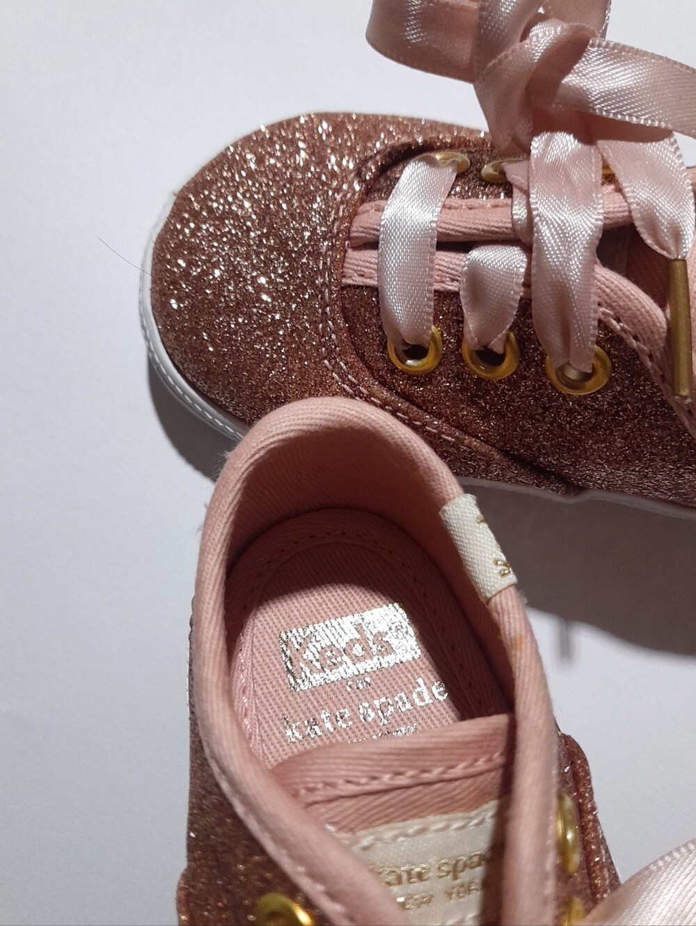 Keds x Kate Spade New York Infant/baby Girl Rose Gold Glitter Sneakers 2M
